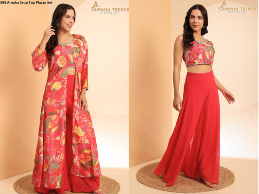 393 Amoha Crop Top Plazzo Set