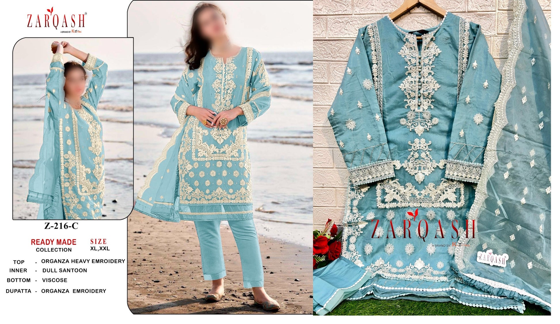 216C Zarqash Pakistani Readymade Suits