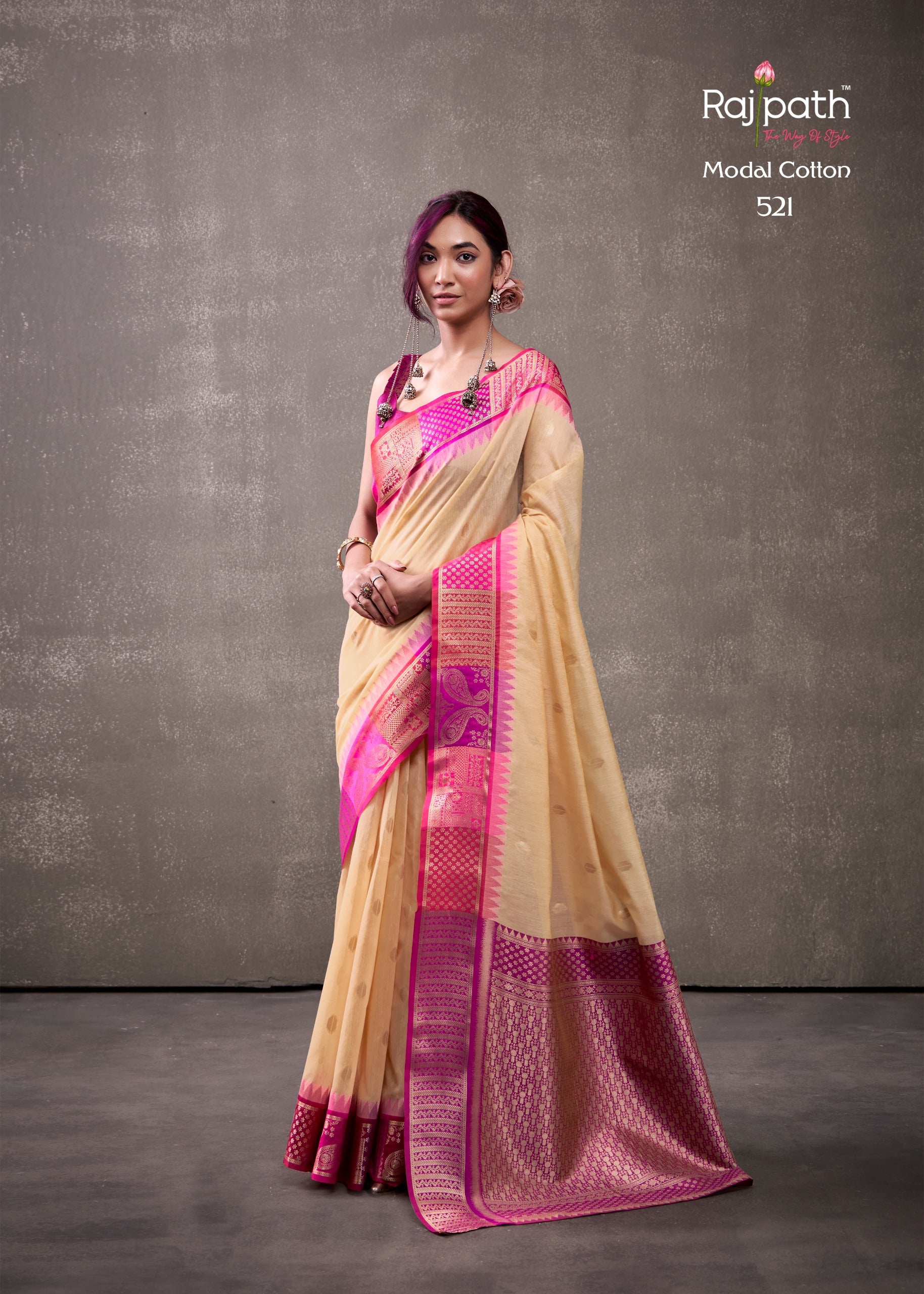 521 Tuti Fruti Rajpath Modal Cotton Sarees