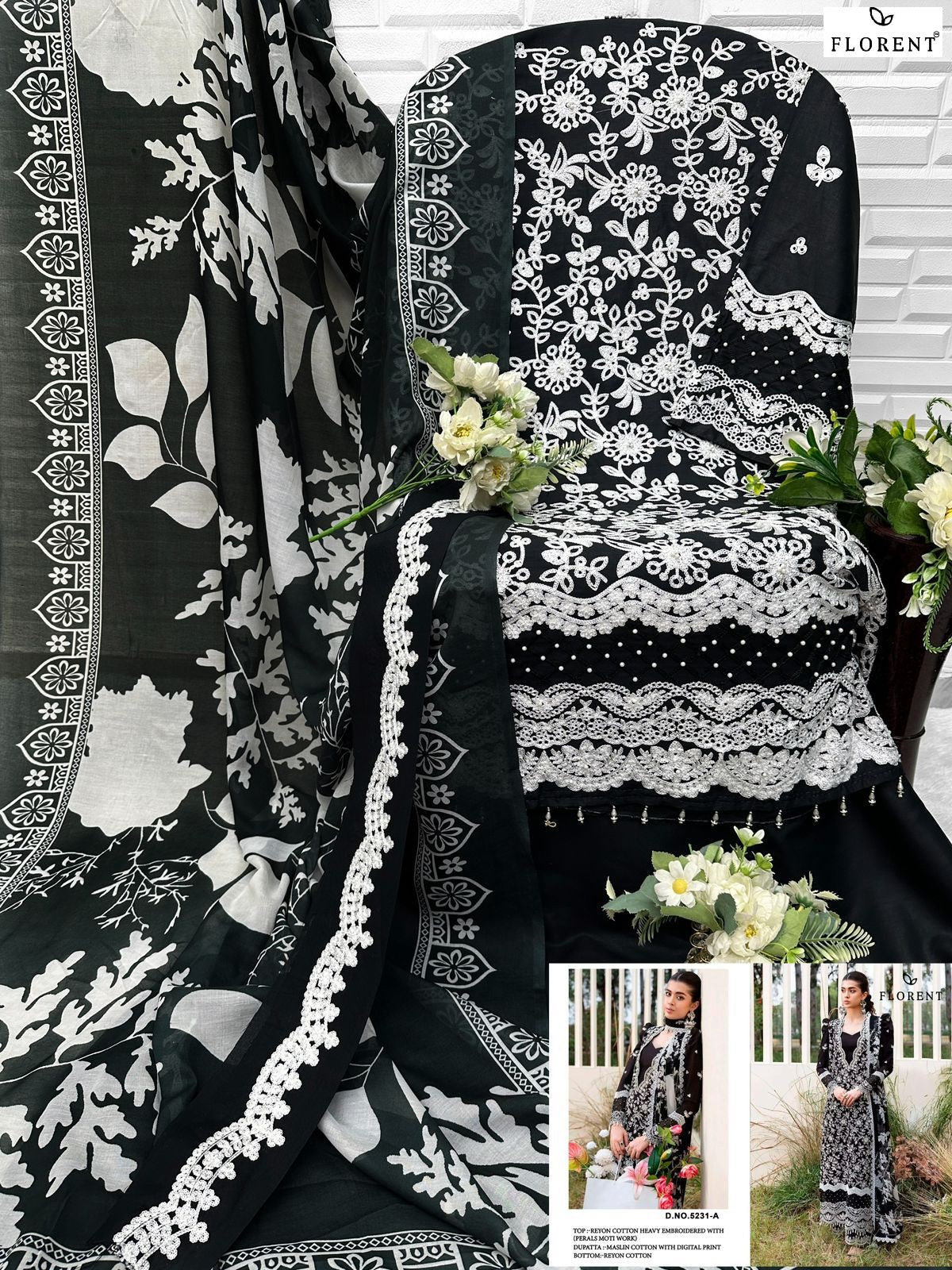 5231-A Florent Rayon Cotton Pakistani Salwar Suits