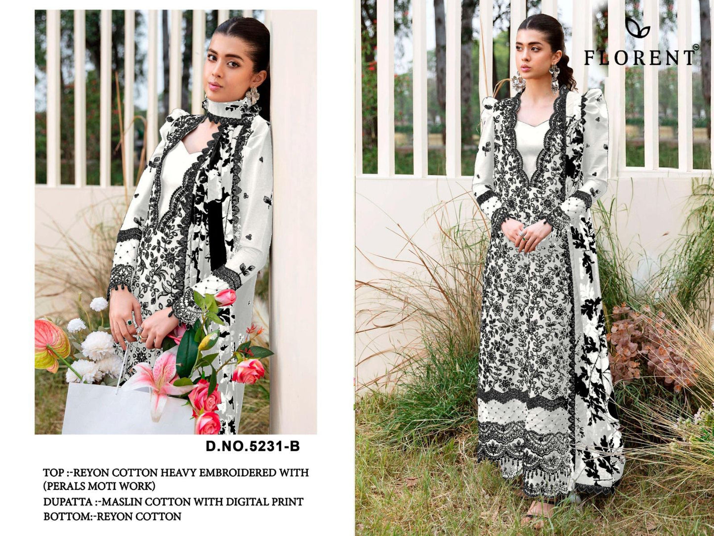 5231-B Florent Rayon Cotton Pakistani Salwar Suits