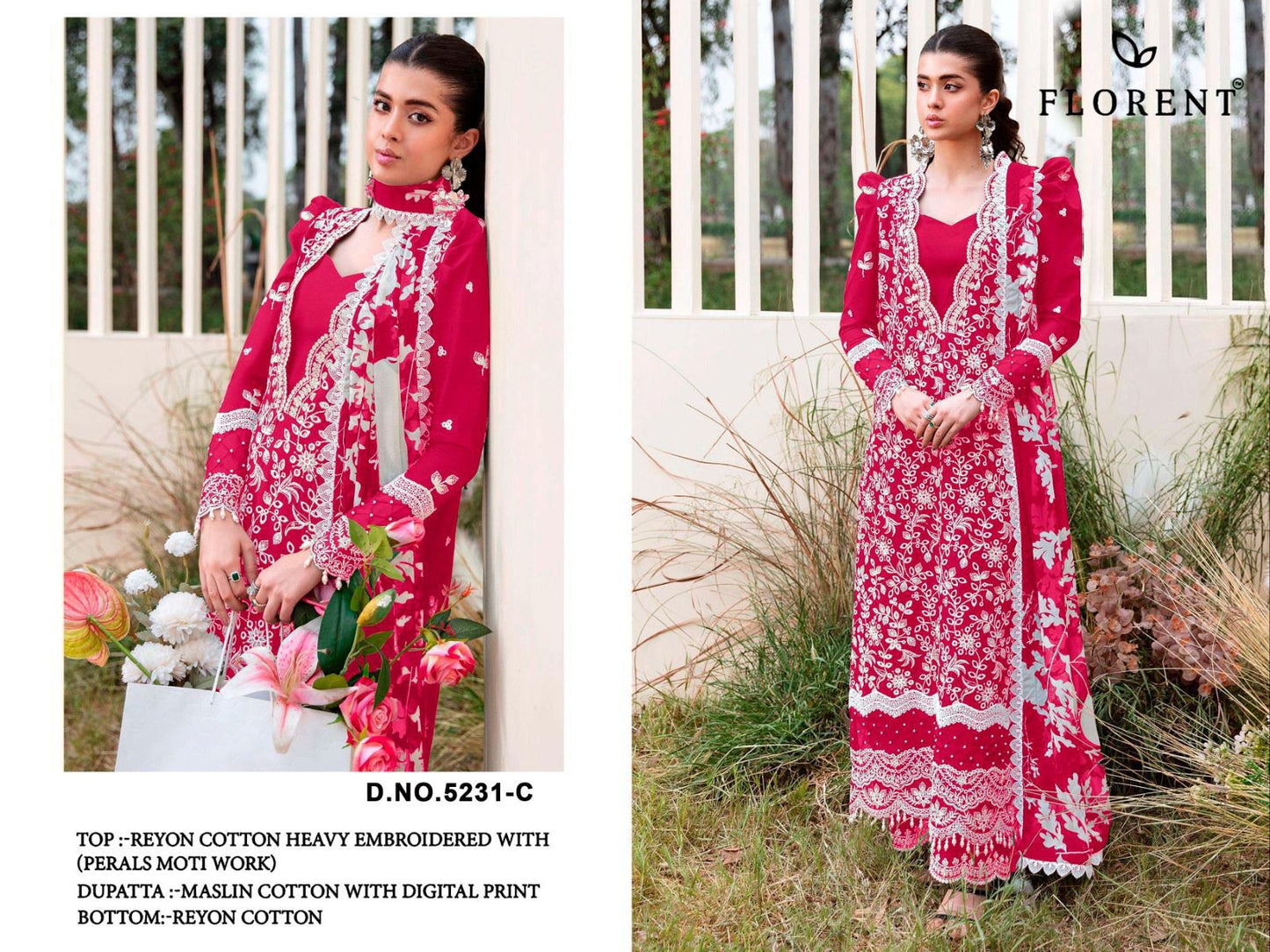 5231-C Florent Rayon Cotton Pakistani Salwar Suits
