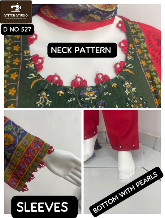 527 Stitch Studio Lawn Cotton Pakistani Readymade Suits