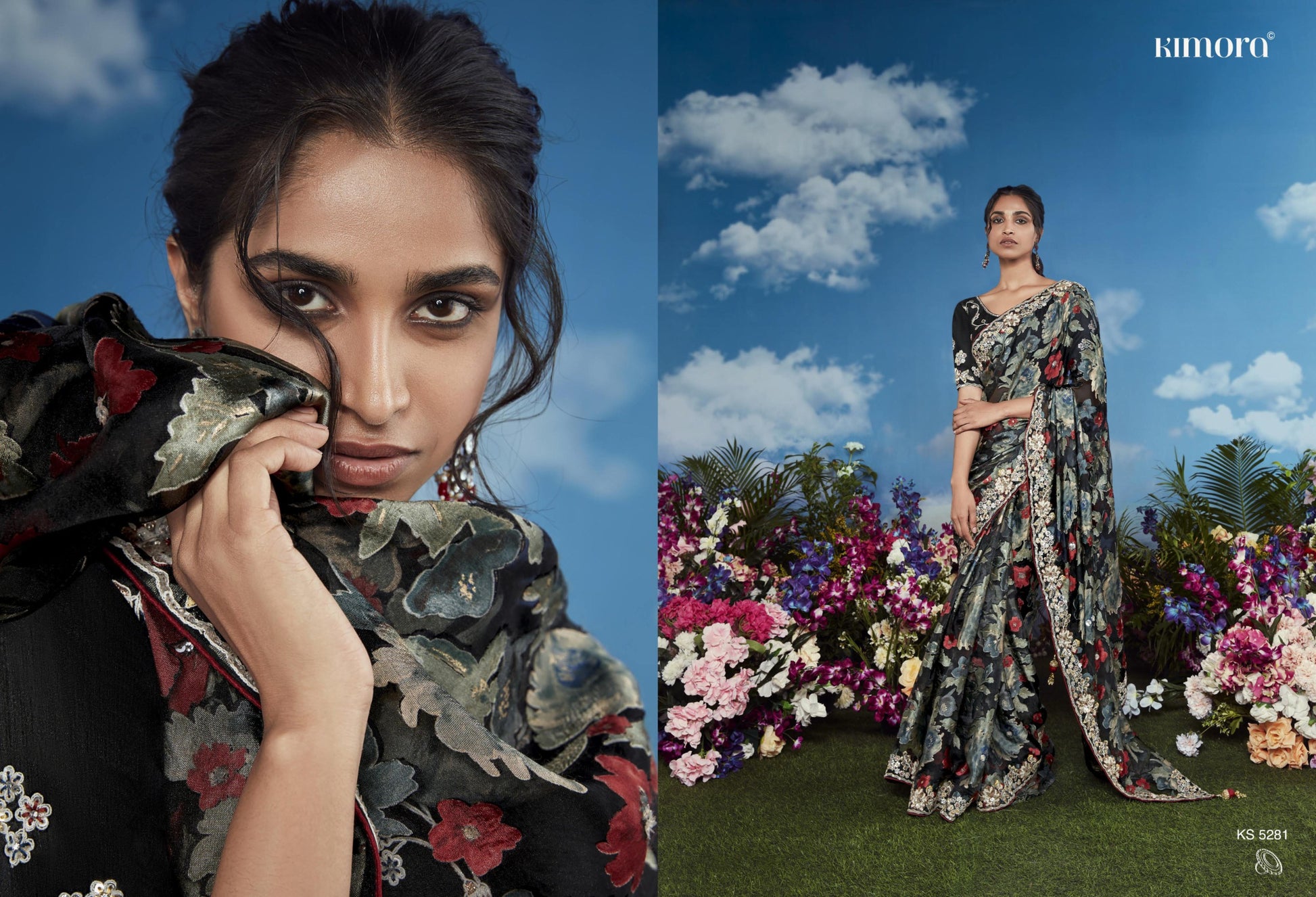 5281 Bagicha Kimora Embroidery Sarees