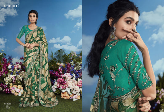 5285 Bagicha Kimora Embroidery Sarees