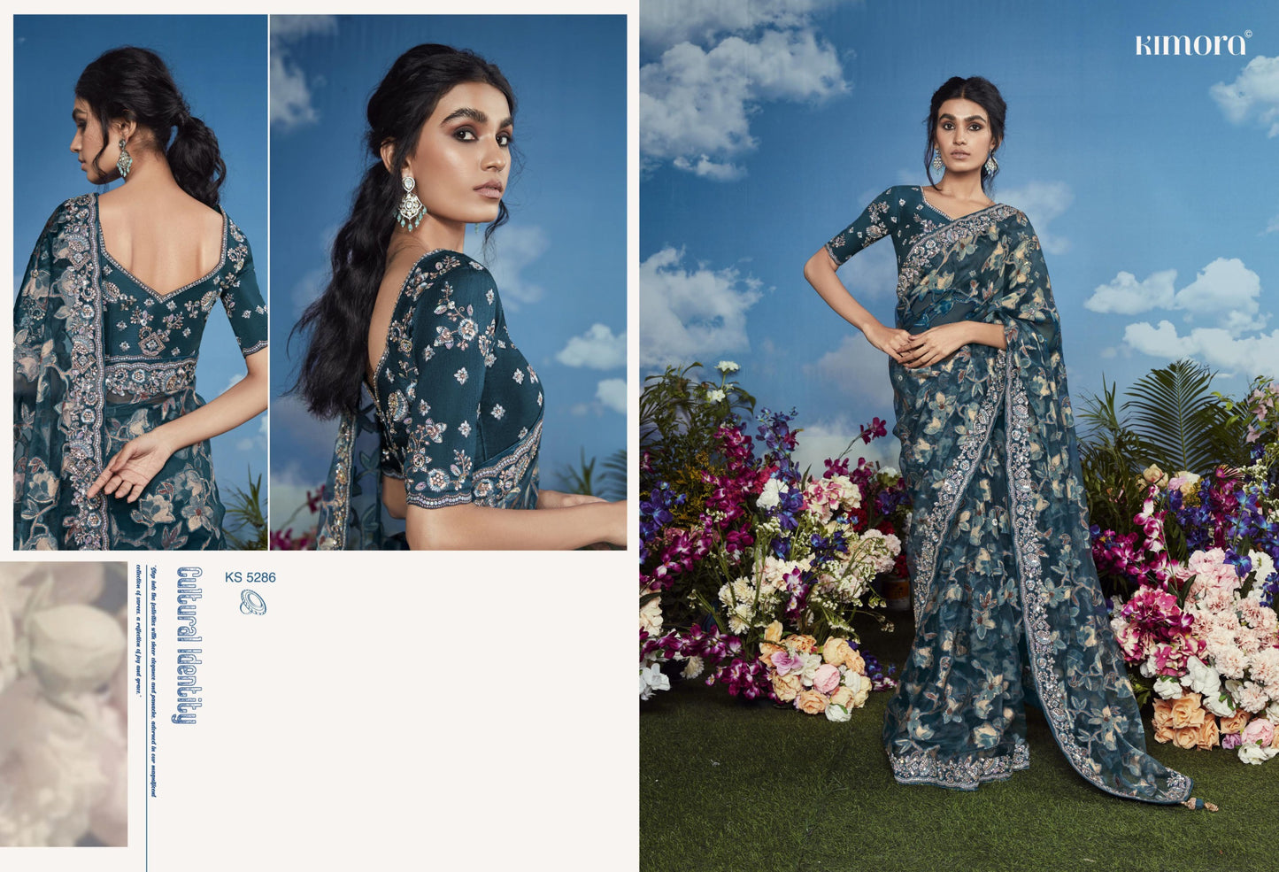 5286 Bagicha Kimora Embroidery Sarees