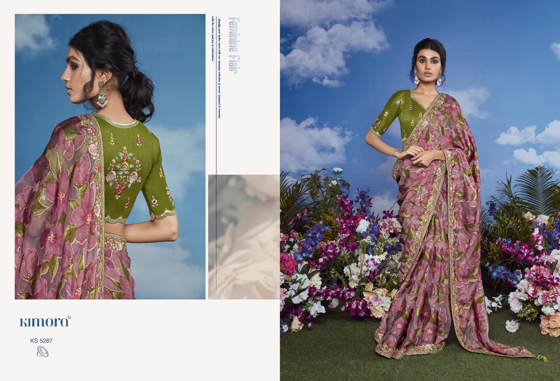 5287 Bagicha Kimora Embroidery Sarees