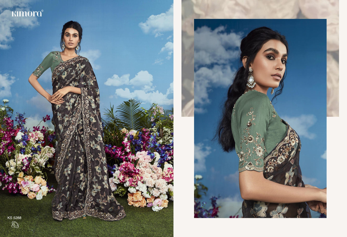 5288 Bagicha Kimora Embroidery Sarees