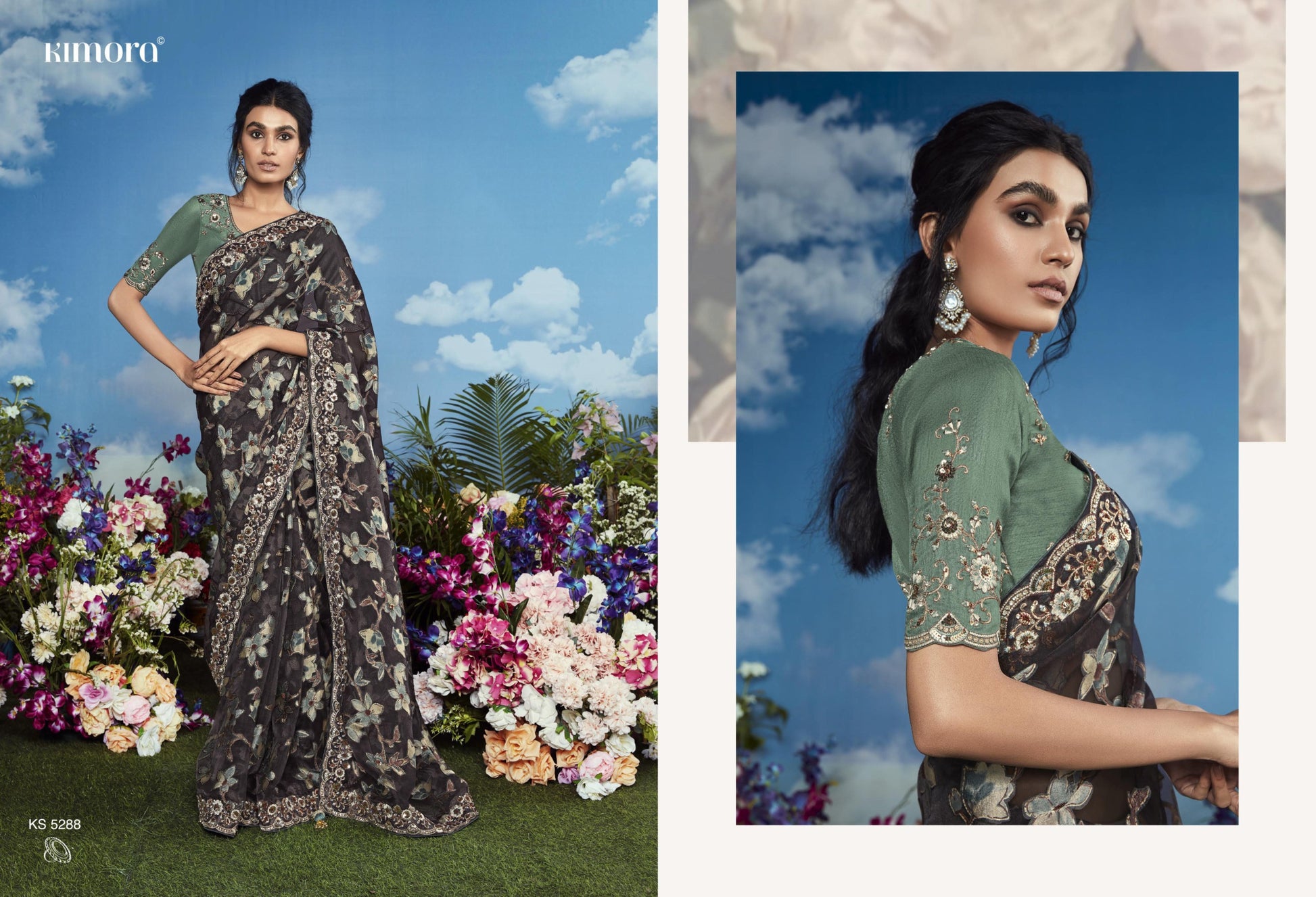 5288 Bagicha Kimora Embroidery Sarees