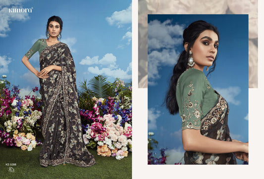 5288 Bagicha Kimora Embroidery Sarees
