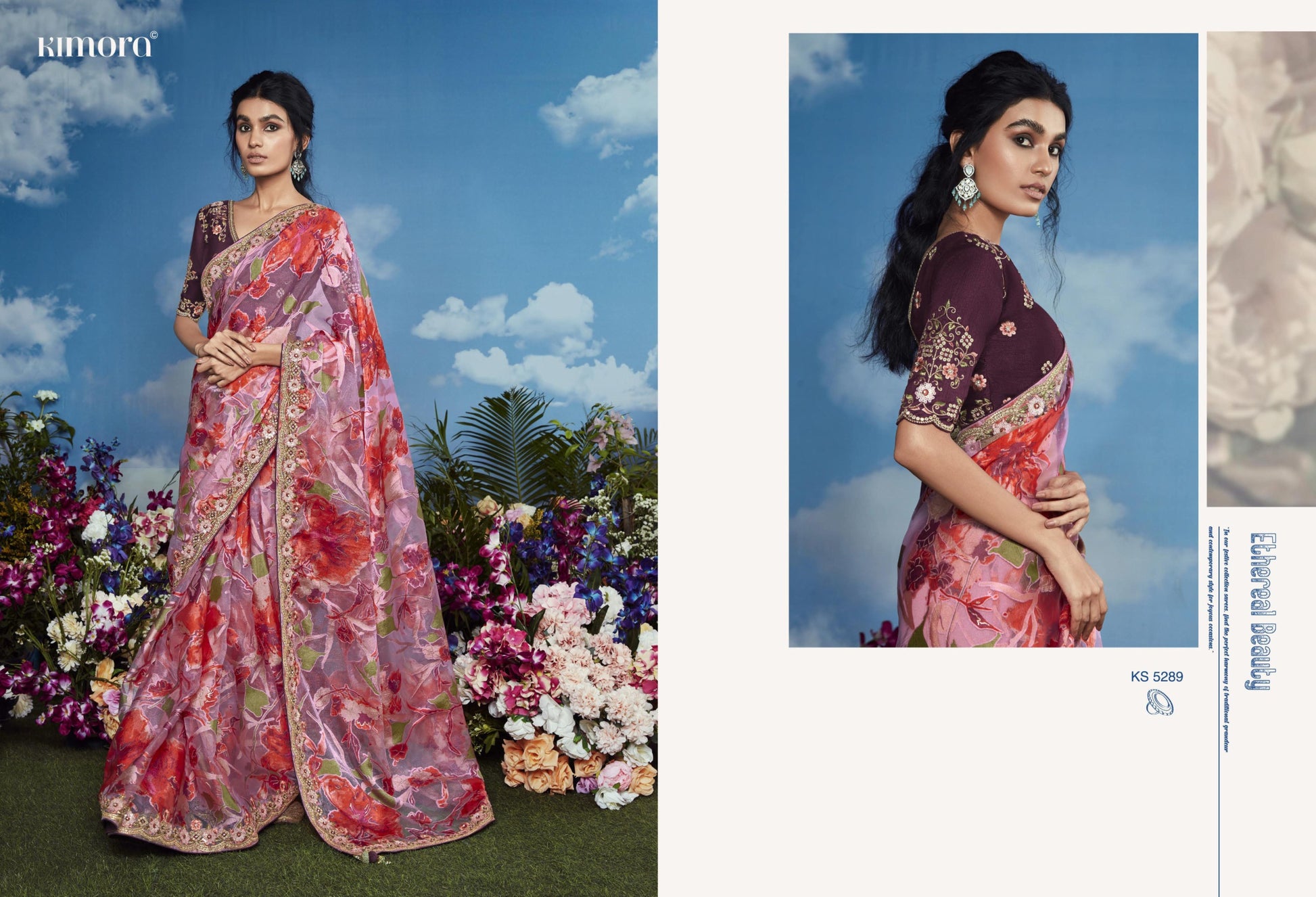 5289 Bagicha Kimora Embroidery Sarees