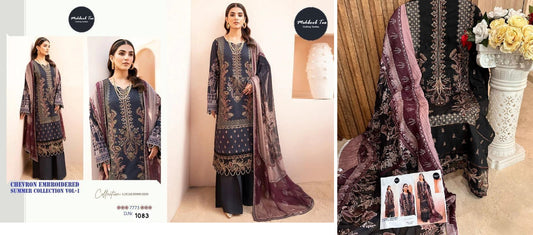 1083 Chevron Embroidered Summer Collection Vol 1 Mehboob Tex Pakistani Salwar Suits