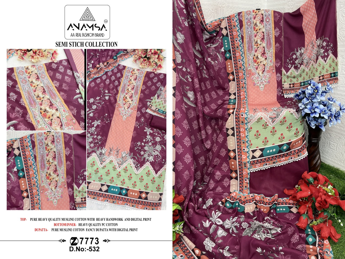 532 Anamsa Cotton Pakistani Salwar Suits