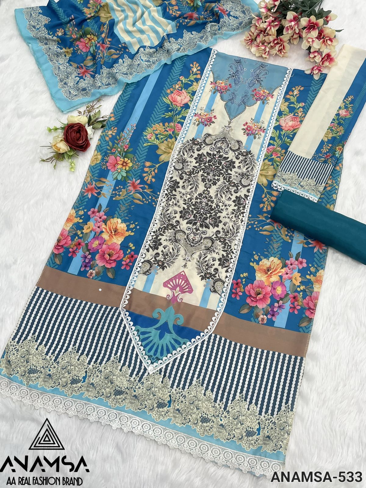 533 Anamsa Muslin Pakistani Salwar Suits