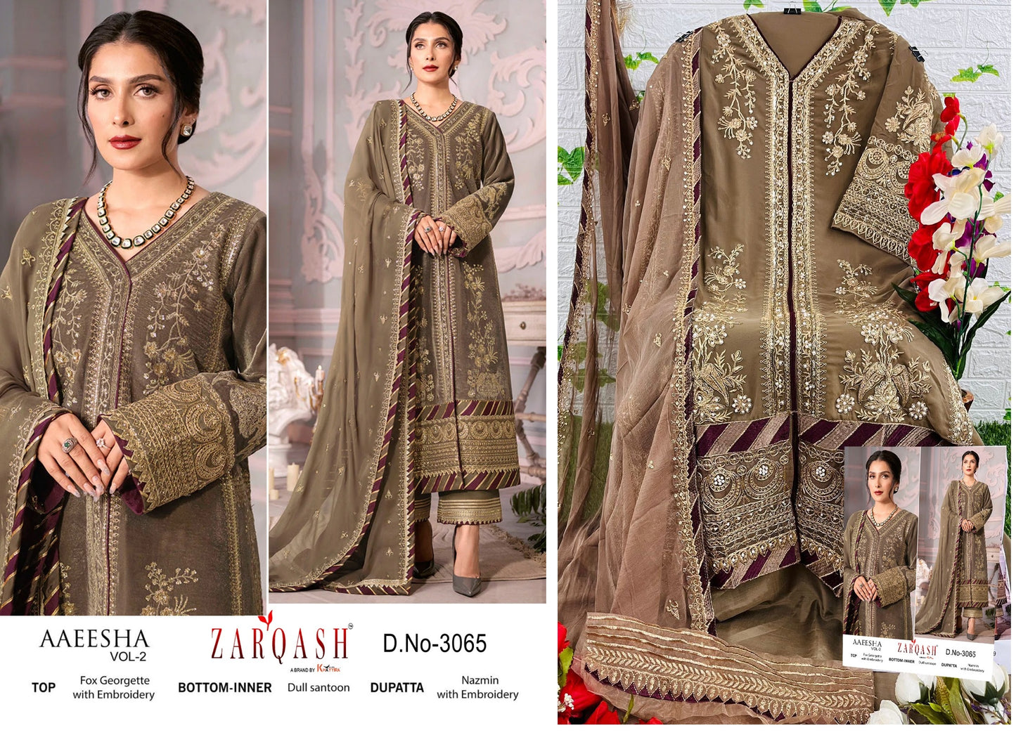 Z-3065 Zarqash Pakistani Salwar Suits