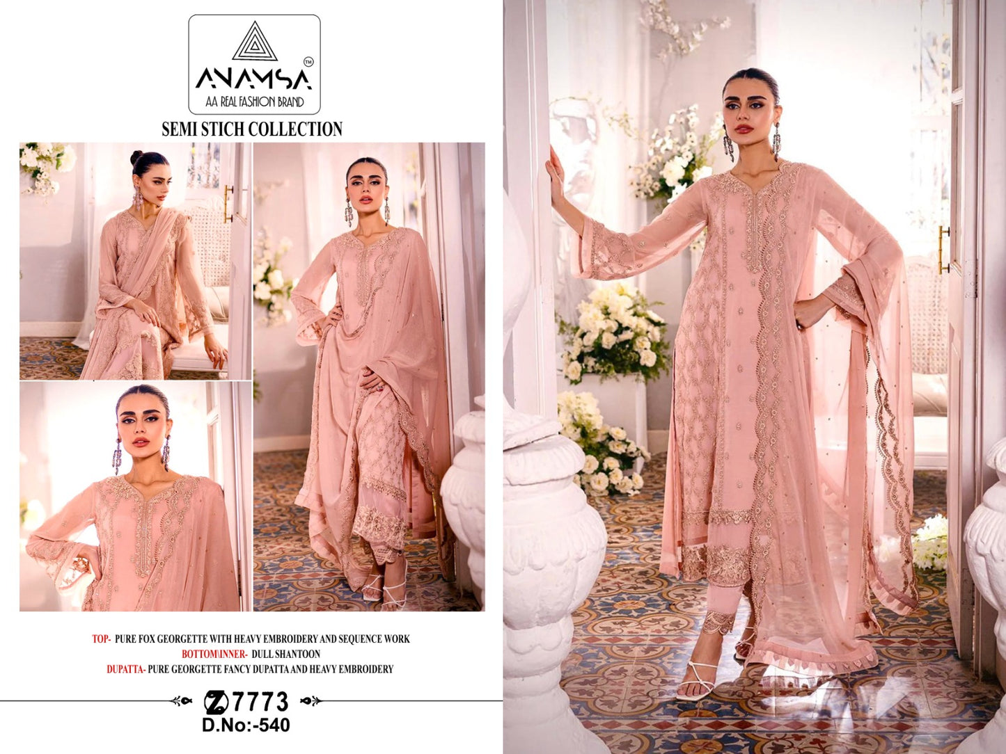 540 Anamsa Embroidered Pakistani Salwar Suits