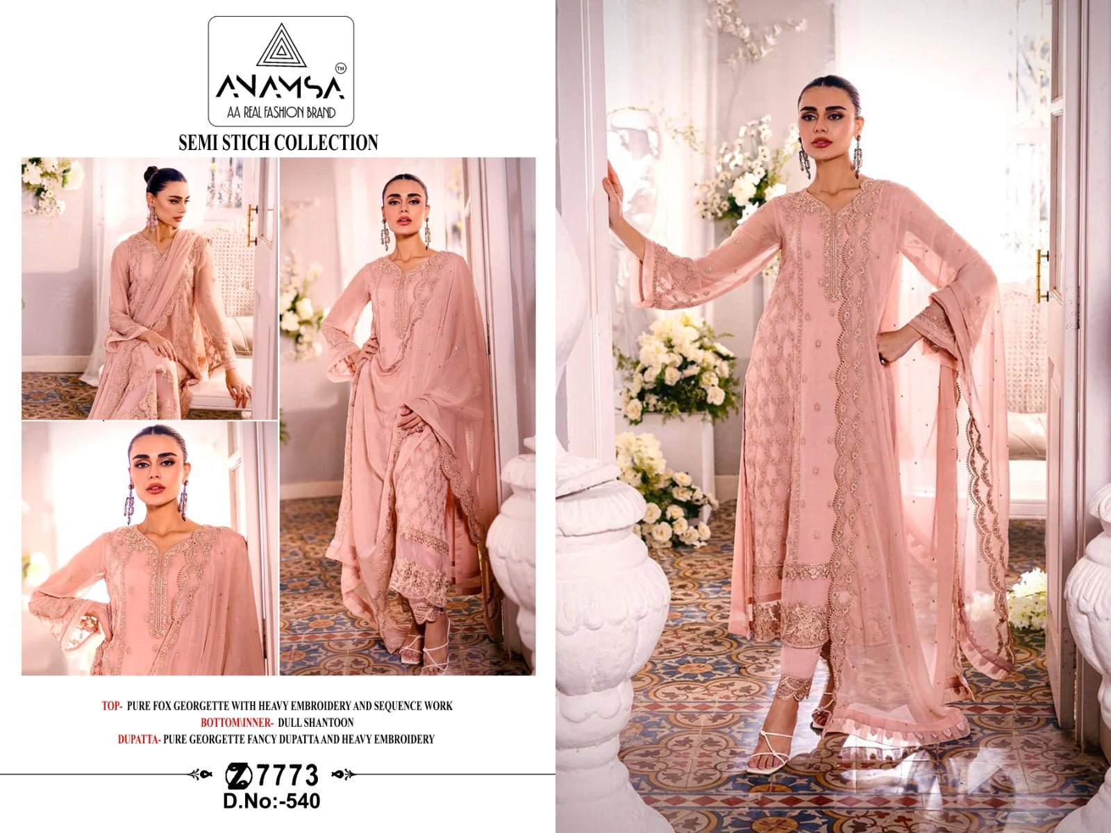 540 Anamsa Embroidered Pakistani Salwar Suits