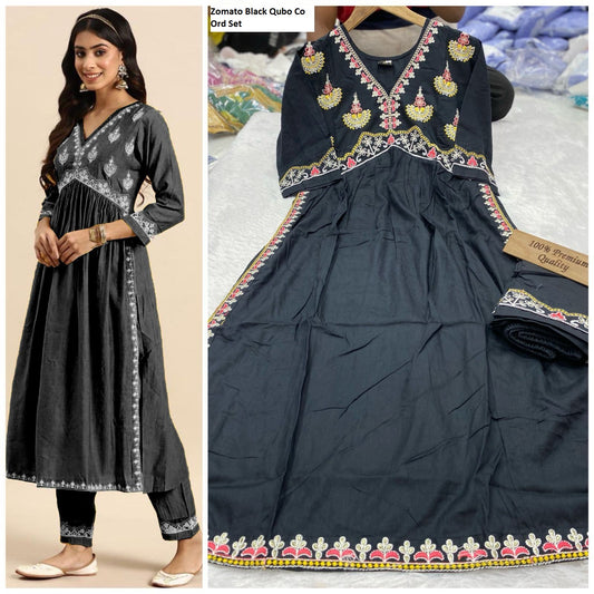 Zomato Black Qubo Co Ord Set