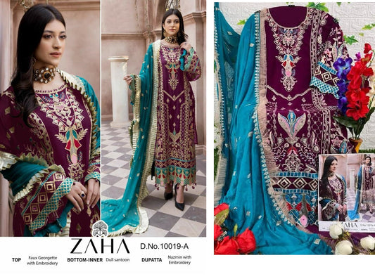 10019-A Zaha Pakistani Salwar Suits
