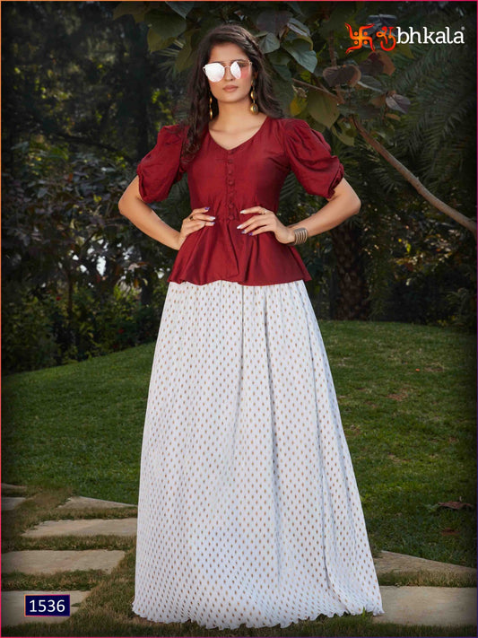 1536 Frill And Flare Vol 2 Shubhkala Croptop Skirt Set