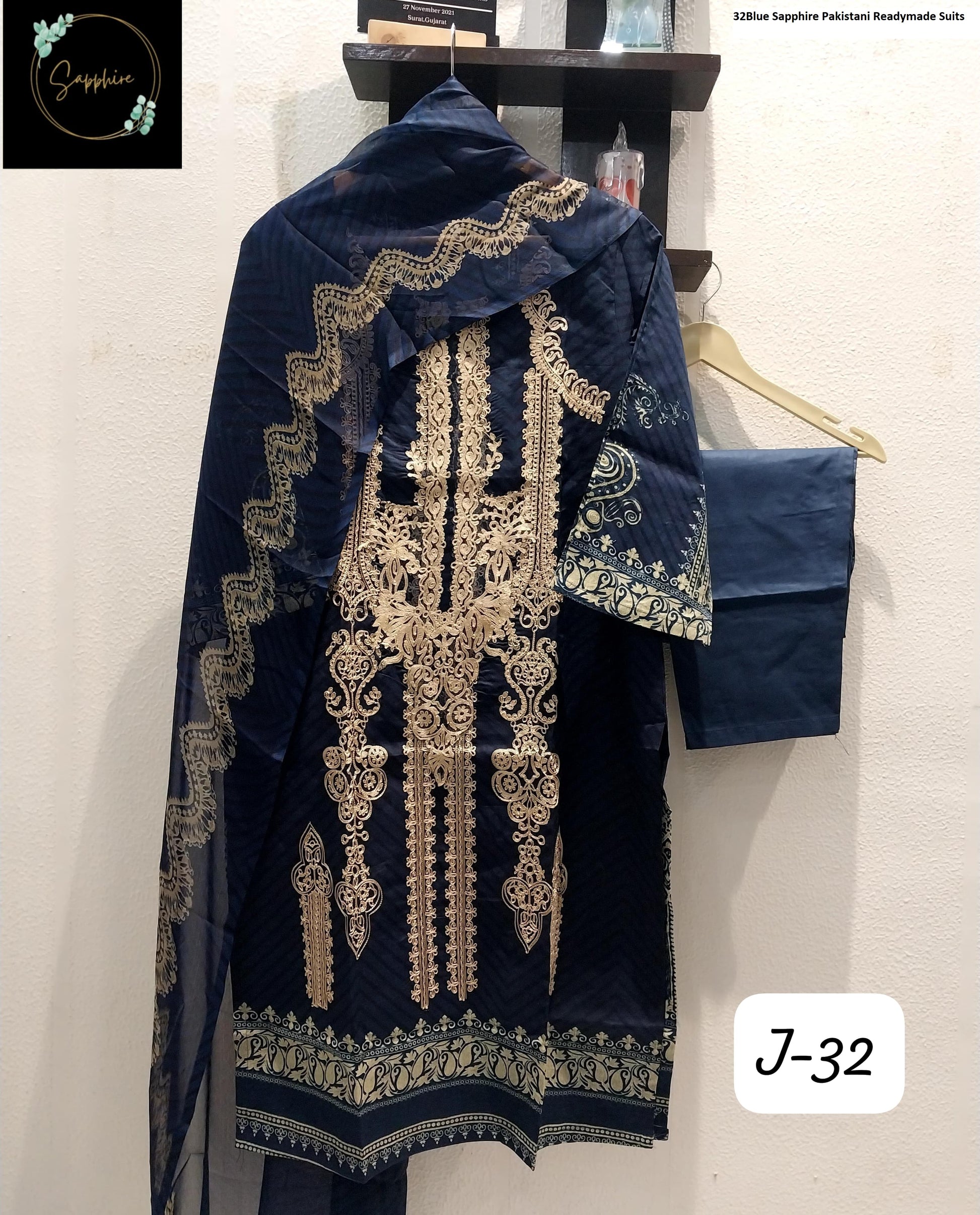 32Blue Sapphire Pakistani Readymade Suits