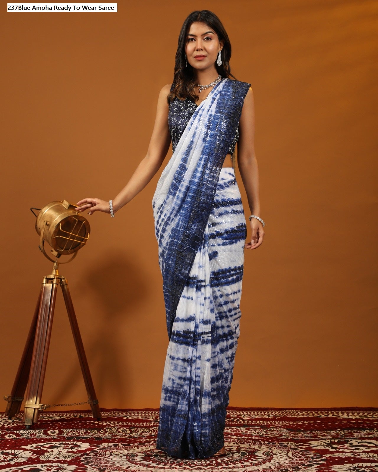237Blue Amoha Ready To Wear Saree