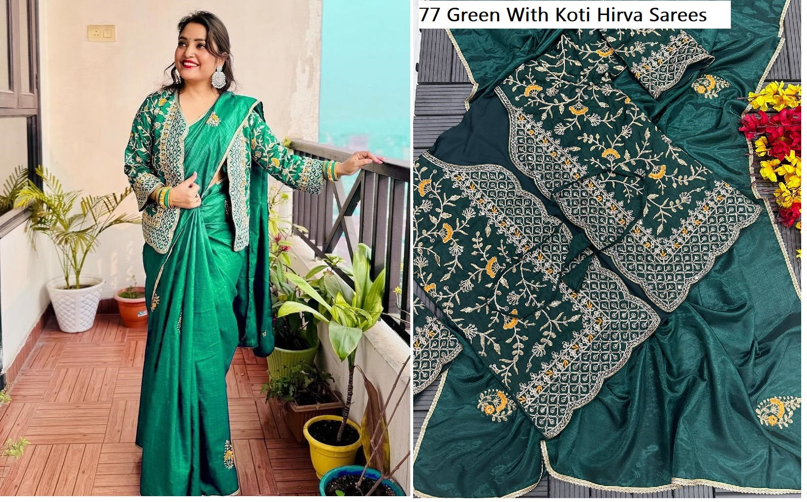 77Green With Koti Hirva Sarees