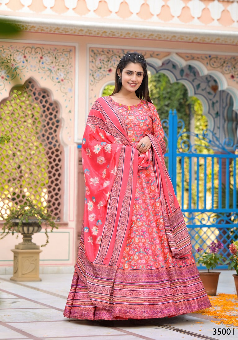 35001 Ramya Tejasvee Gown Dupatta Set