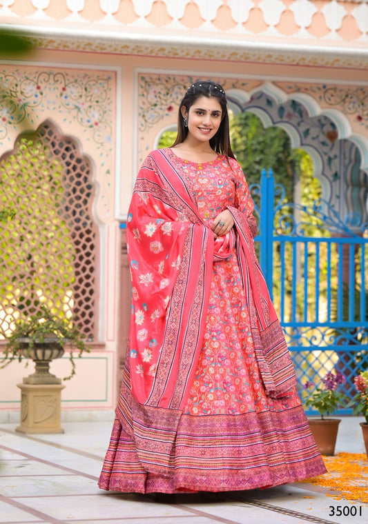 35001 Ramya Tejasvee Gown Dupatta Set