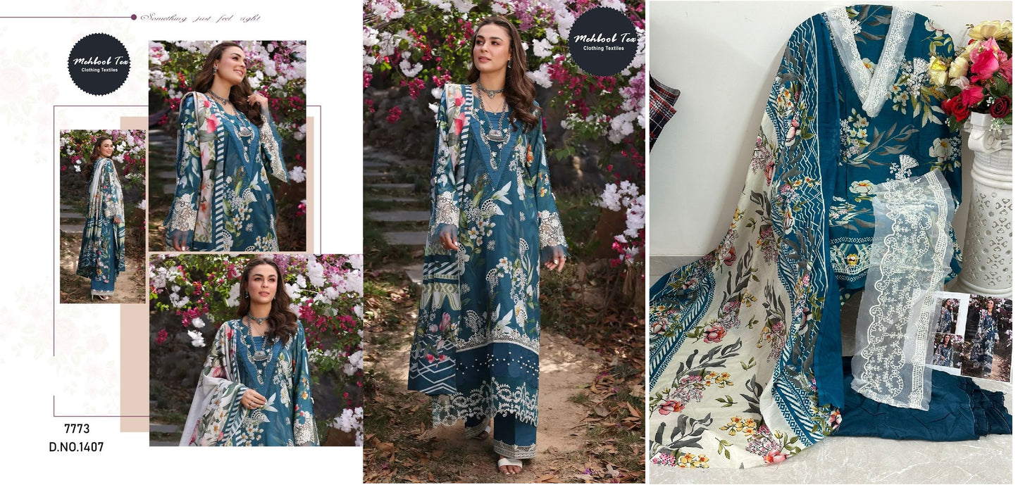 1407 Elaf Chikankari Vol 2 Mehboob Tex Pakistani Salwar Suits