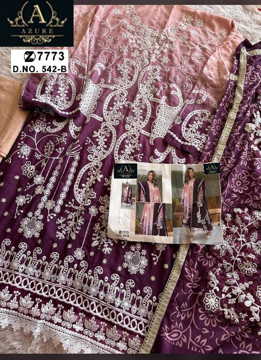542-B Azure Embroidery Pakistani Salwar Suits