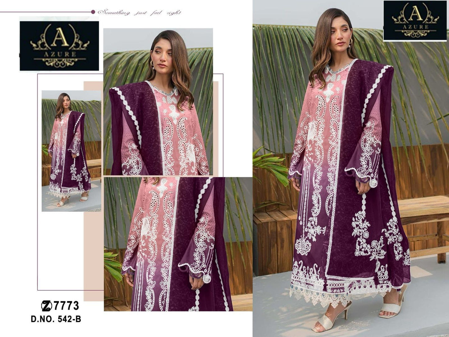 542-B Azure Embroidery Pakistani Salwar Suits