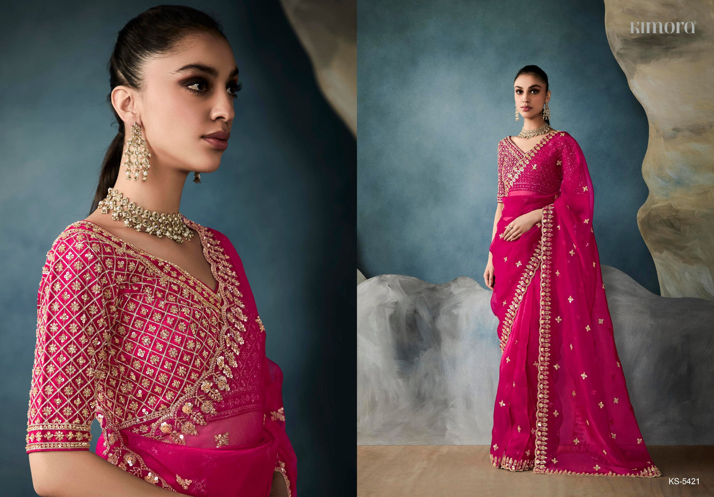 5421 Iconic Kimora Tissue Sarees