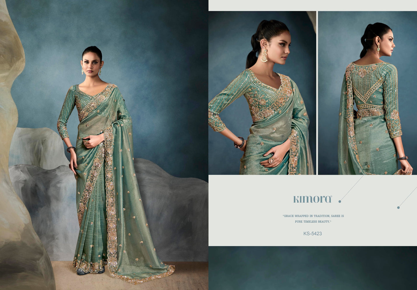 5423 Iconic Kimora Tissue Sarees