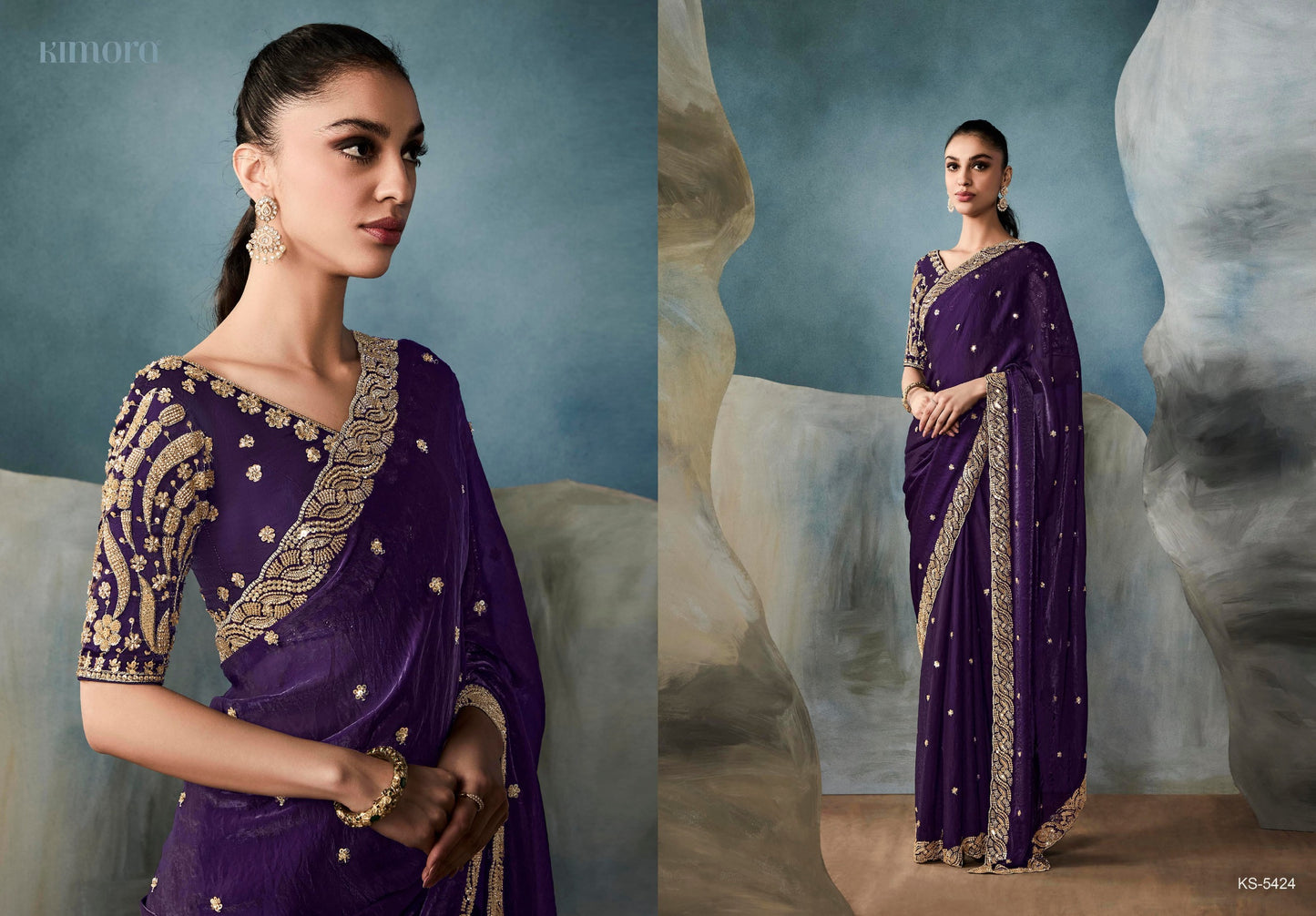 5424 Iconic Kimora Tissue Sarees