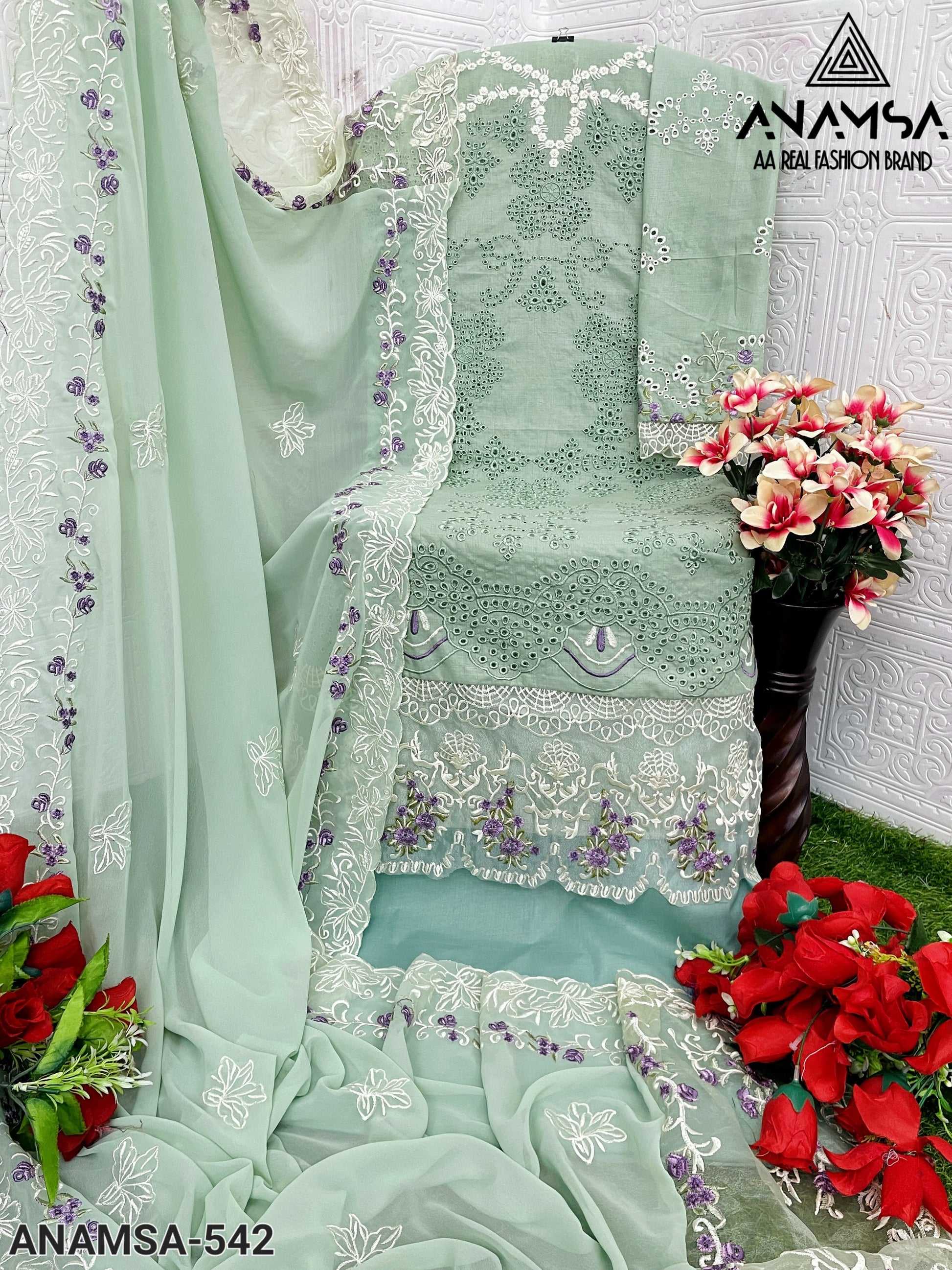 542 Anamsa Embroidered Pakistani Salwar Suits