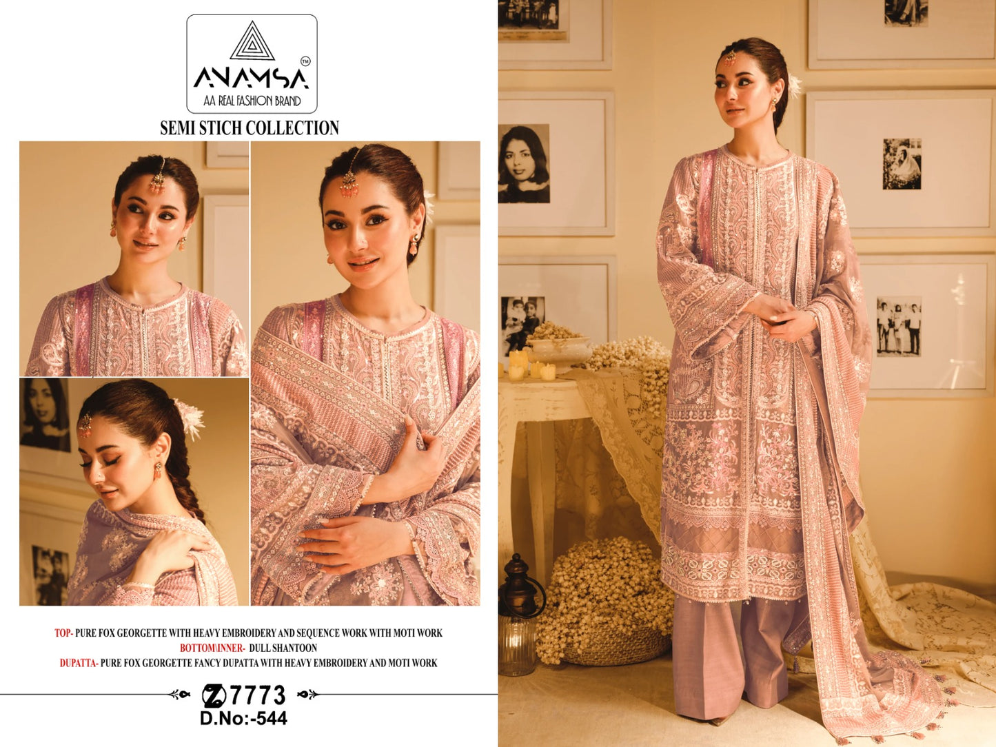 544 Anamsa Moti Work Pakistani Salwar Suits