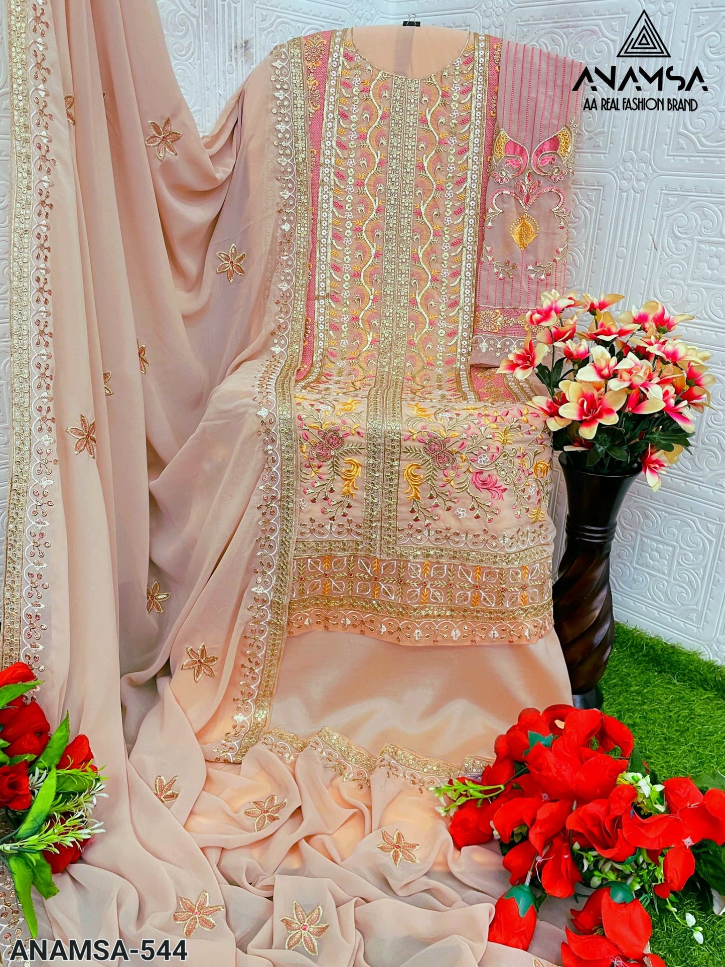 544 Anamsa Moti Work Pakistani Salwar Suits
