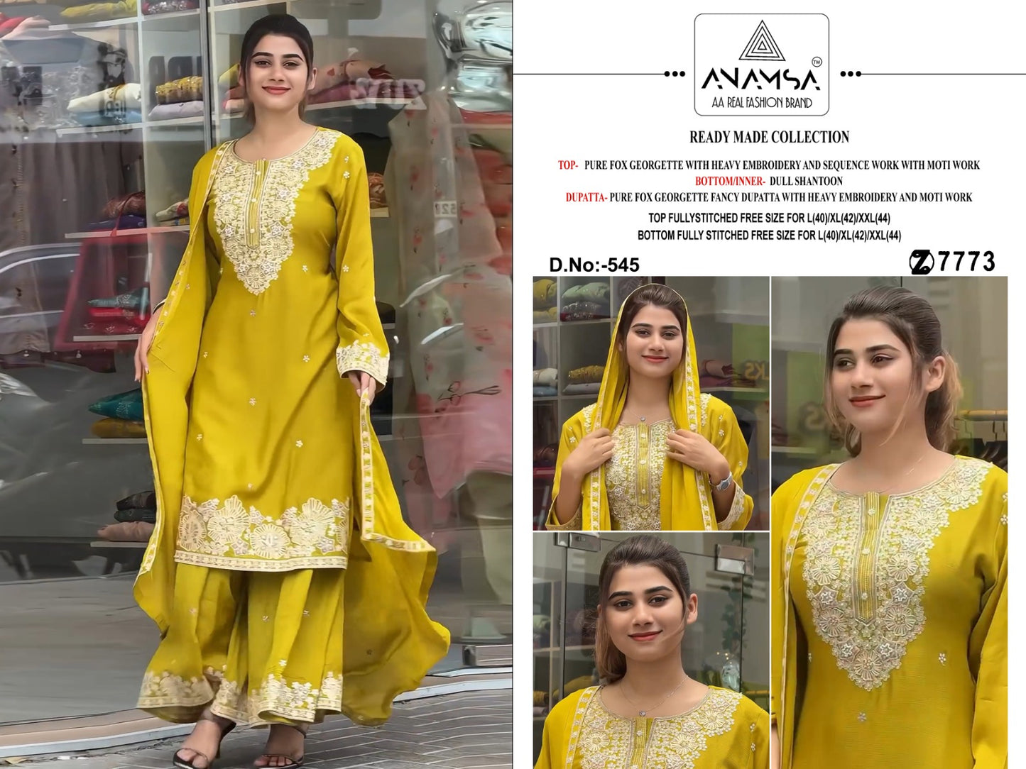 545 Anamsa Embroidered Pakistani Readymade Suits