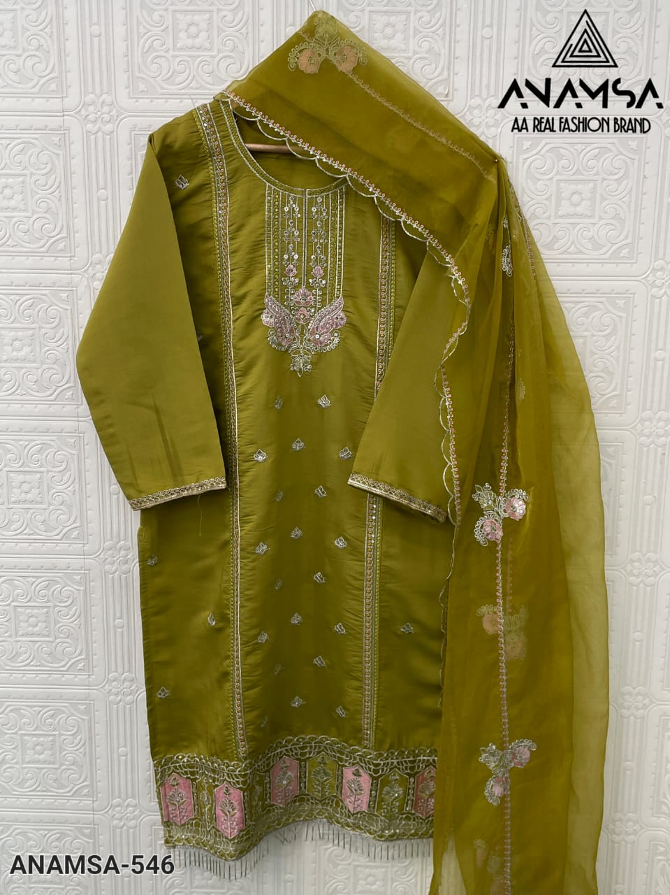 546 Anamsa Roman Silk Pakistani Readymade Suits