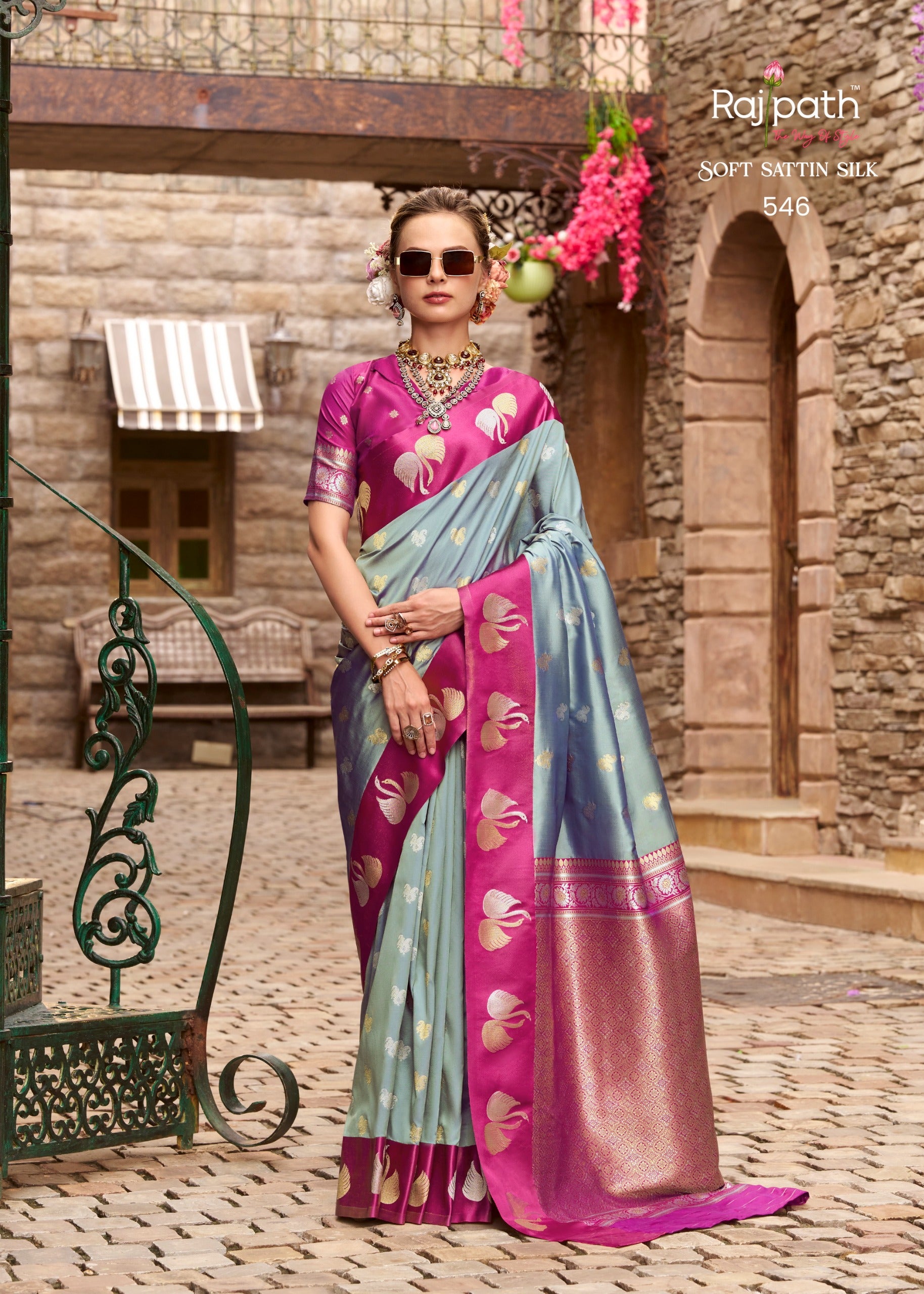 546 Sindhu Ghat Rajpath Satin Silk Sarees