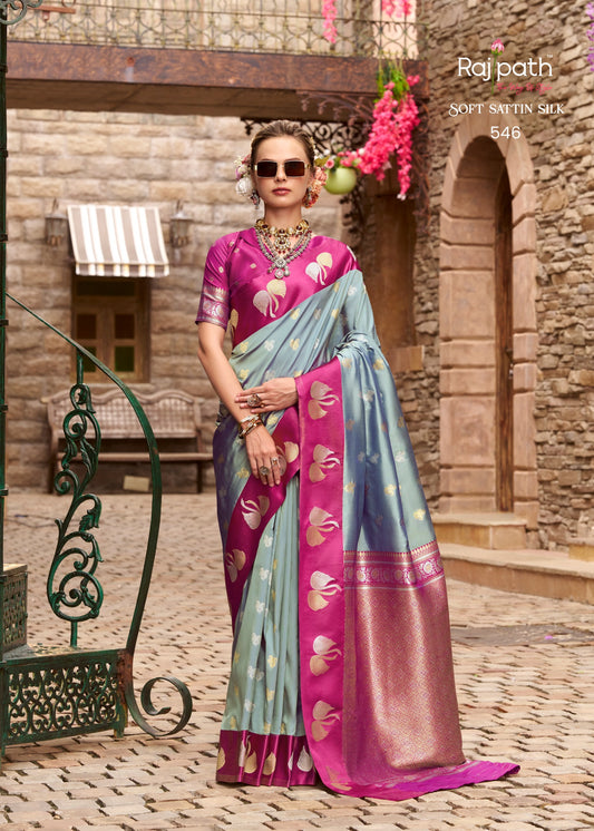 546 Sindhu Ghat Rajpath Satin Silk Sarees