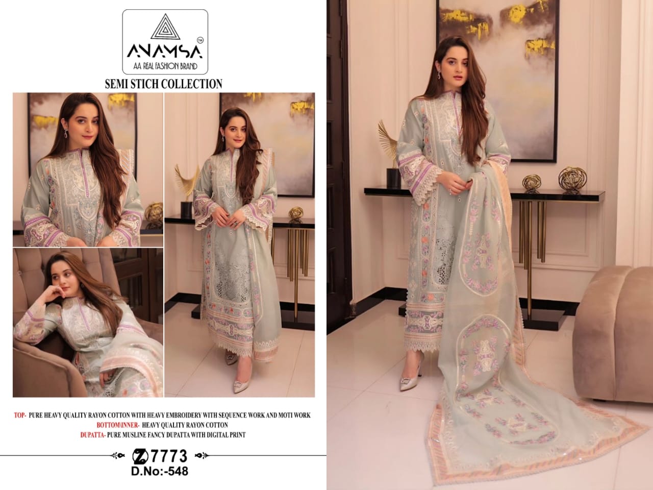 548 Anamsa Embroidered Pakistani Salwar Suits