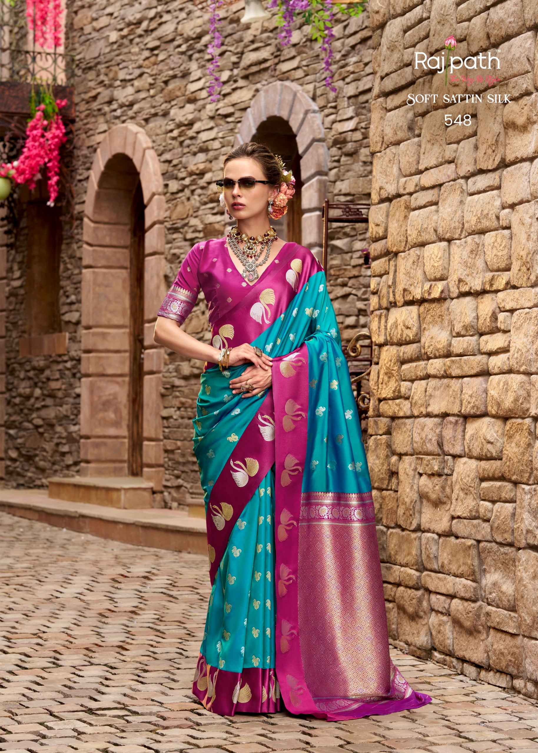 548 Sindhu Ghat Rajpath Satin Silk Sarees