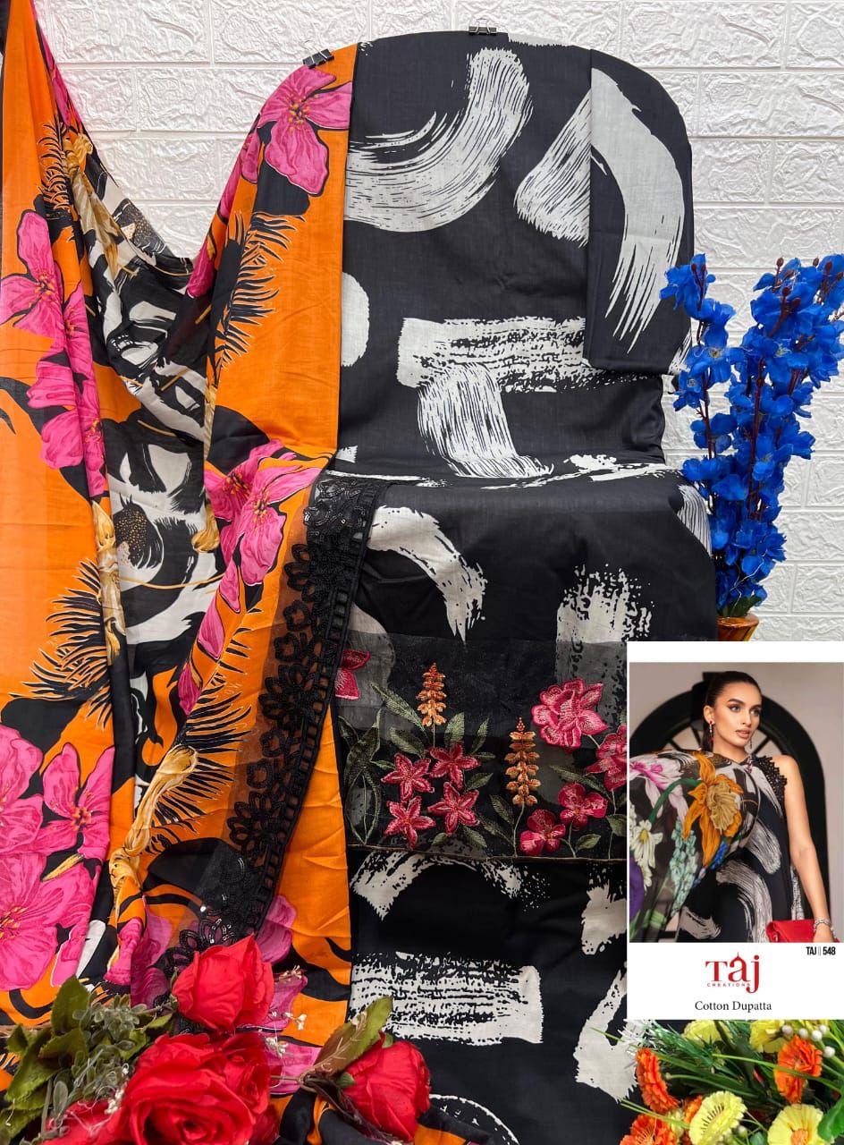 548 Taj Creations Pure Cotton Pakistani Patch Suits