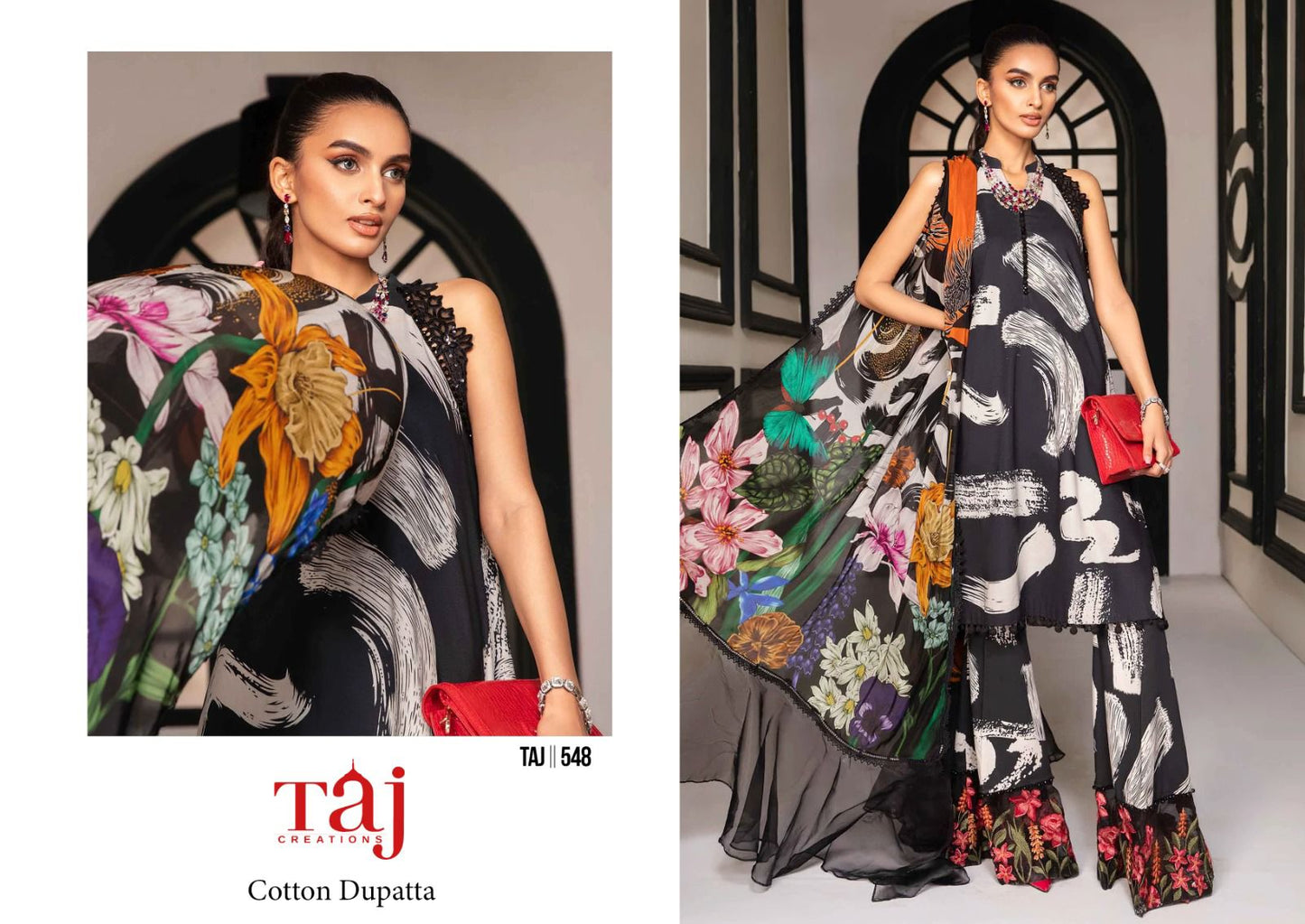 548 Taj Creations Pure Cotton Pakistani Patch Suits