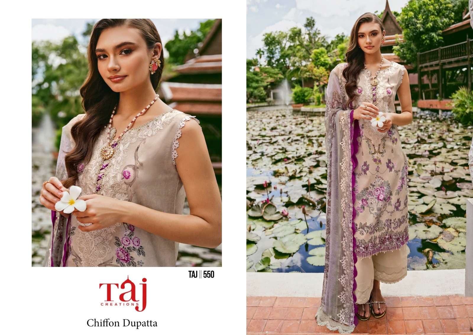 550 Taj Creations Cotton Pakistani Salwar Suits