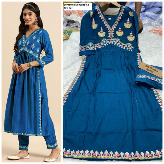 Zomato Blue Qubo Co Ord Set