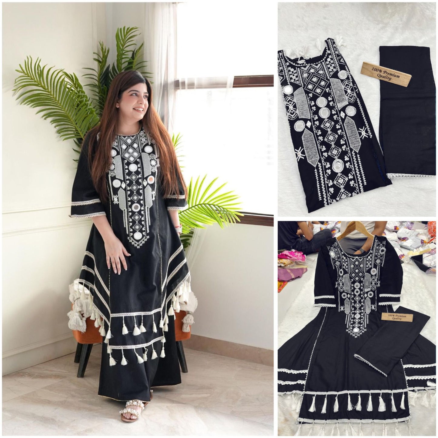 Google Black Aarohi Kurti Pant Set