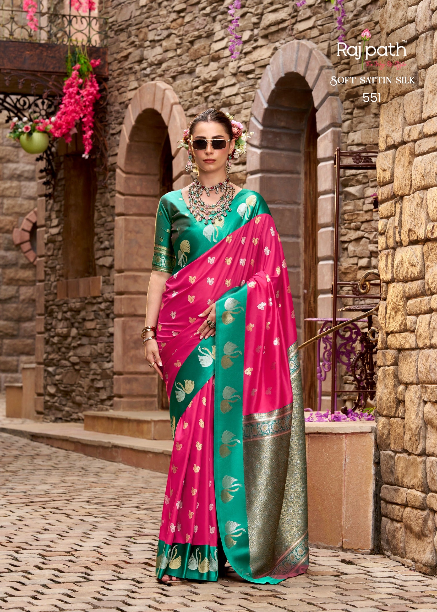 551 Sindhu Ghat Rajpath Satin Silk Sarees